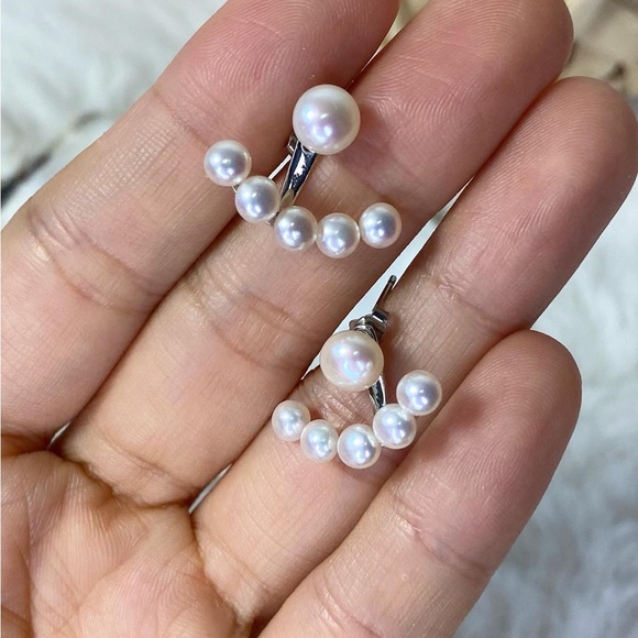 Freshwater Pearl Dainty Earrings - Wear two ways! - Picture 4 of 5